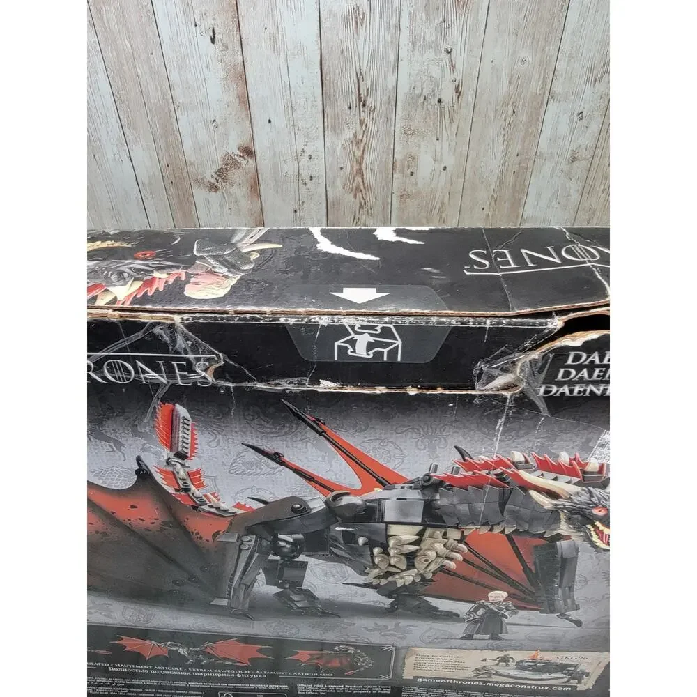 Mega Construx Game of Thrones Daenerys Targaryen & Drogon Set 16+ Box is Rough